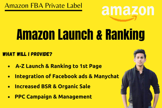 I will launch your amazon product and rank with manychat, facebook ads, PPC
