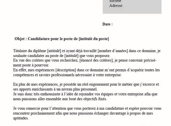 I will lettres de motivation, de candidature