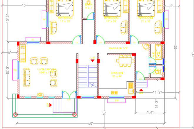 I will make 2d floor plans, 3d models and rendering in autocad