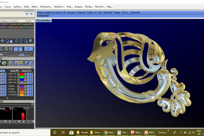 I will make 3d cad design by using gemsvision matrix,rhino 3d