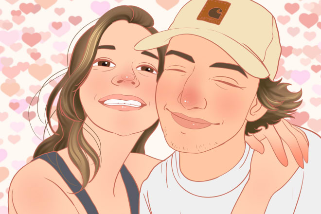 I will make a disney cartoon portraits for valentine gift