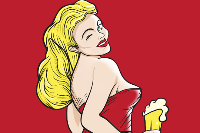 I will make a retro pinup girl