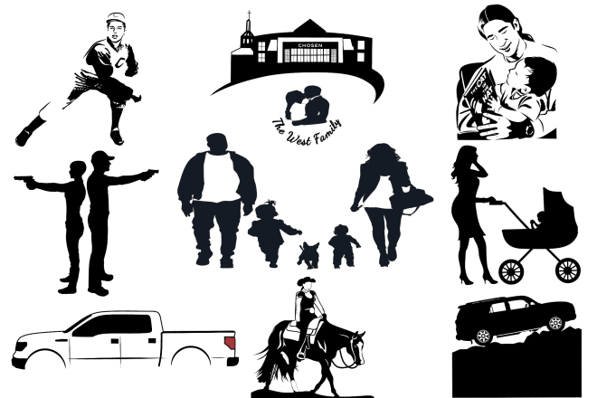 I will make an outstanding custom vector silhouette illustration