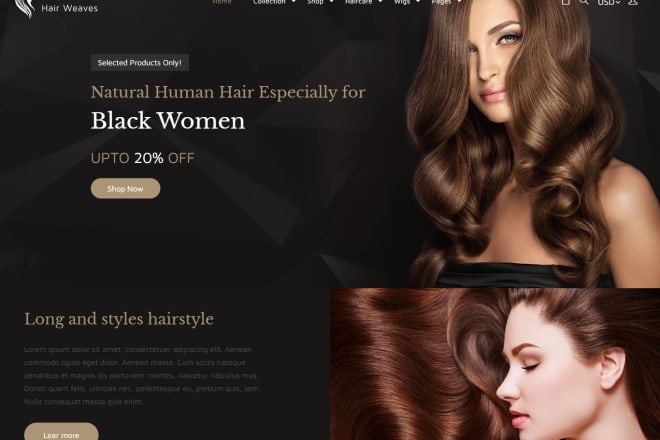 I will make hair extension beauty salon and spa website