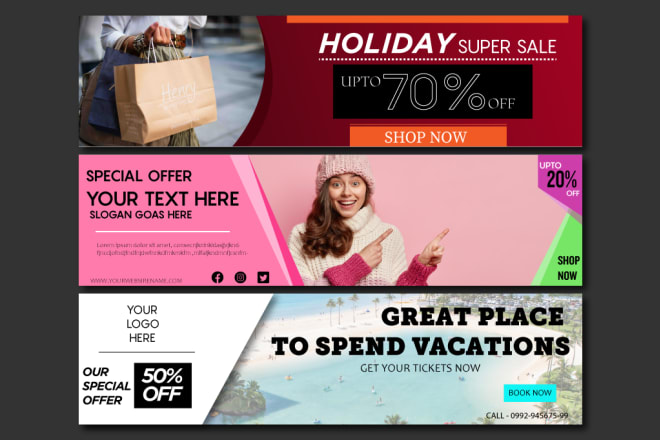 I will make website banner, flyer or brochure design