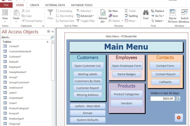 I will ms access database design