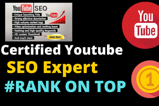 I will optimize youtube channel video SEO to improve ranking