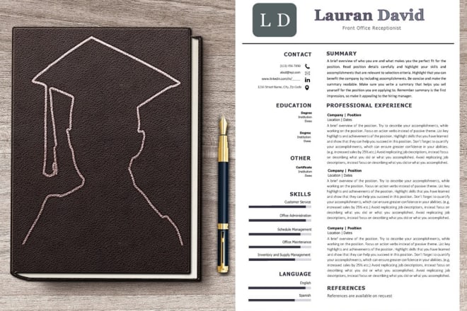 I will professional resume template with cover letter