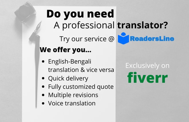I will professionally do english to bengali translation, transcription, and vice versa