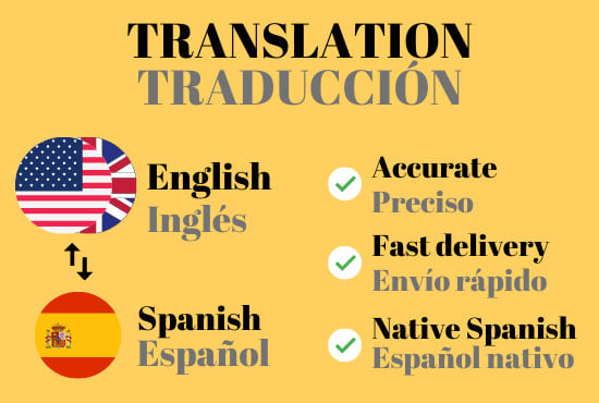 I will professionally translate english to spanish and spanish to english