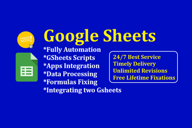I will provide excellent services in google sheets and scripts