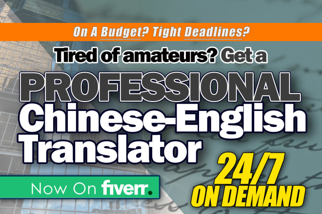 I will provide high quality, enterprise grade hong kong chinese to english translation