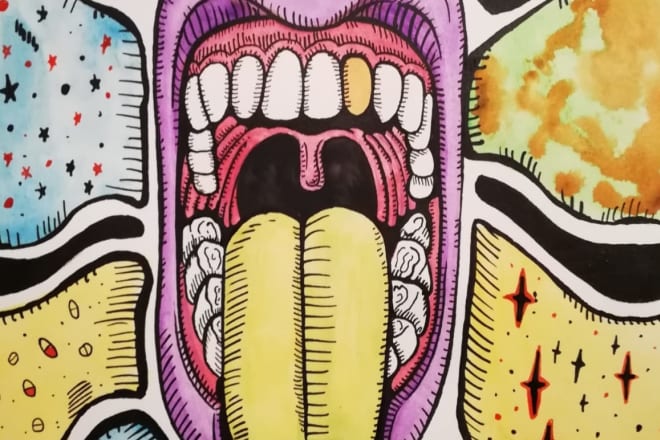 I will psychedelic street art illustrations