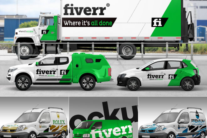 I will put your logo on 3d car, truck, van or vehicle wrap design mockup