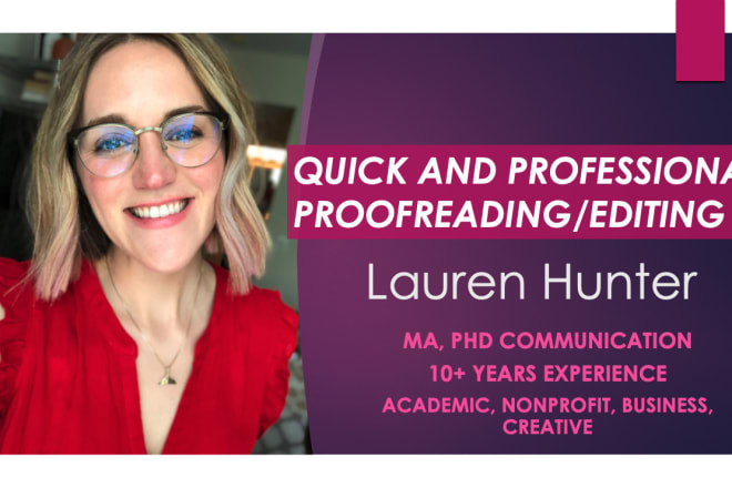 I will quickly and professionally proofread your projects