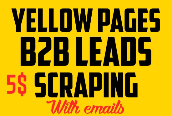 I will scrape yellow pages b2b leads scraping yellow pages data