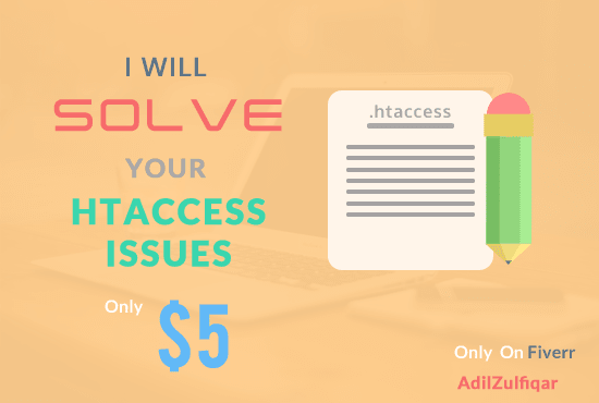 I will solve htaccess issue, 301 redirects, seo urls, Security
