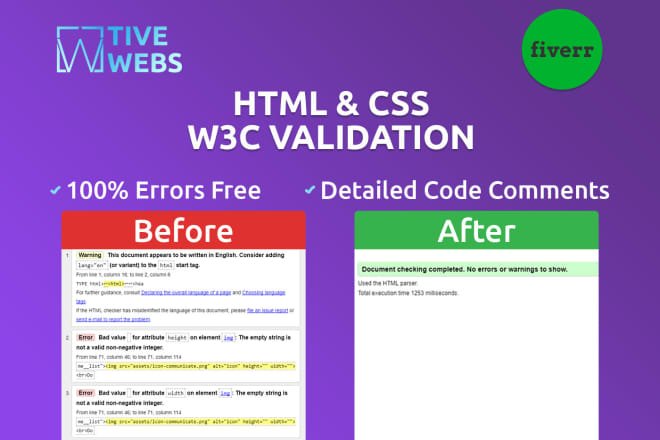 I will speed up website by validating html css w3c standards