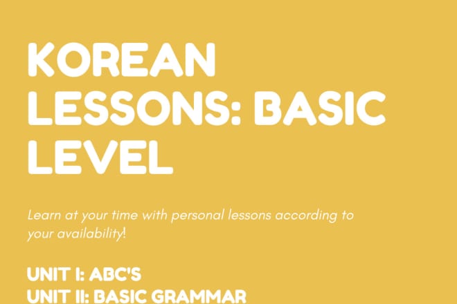 I will teach you basic korean