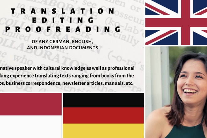 I will translate any english, german, and indonesian documents
