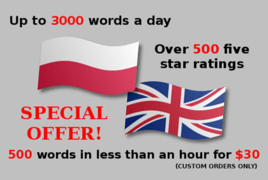 I will translate from polish to english or the other way round