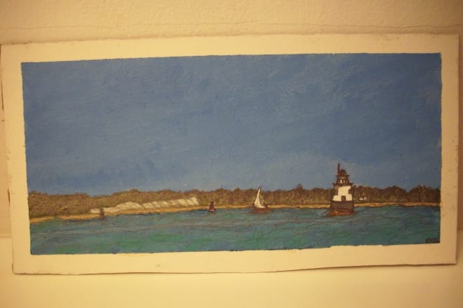 I will turn your landscape photo into a mini acrylic painting