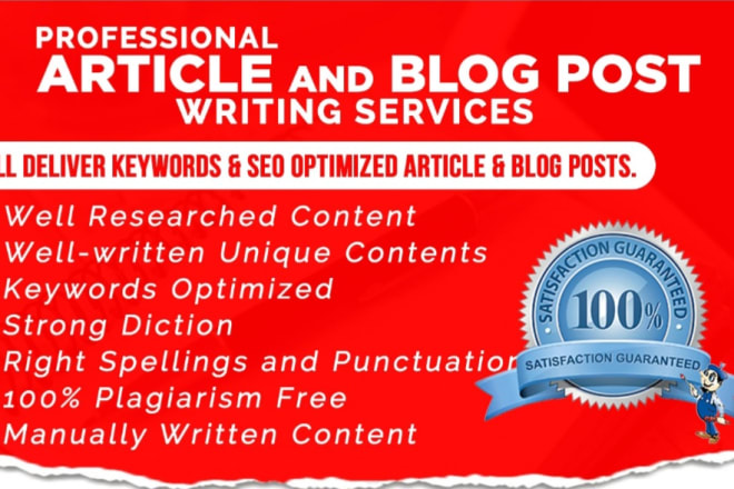 I will write a blog or article with in 24 hours