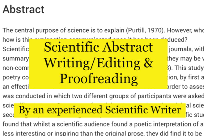 I will write a scientific abstract for your presentation