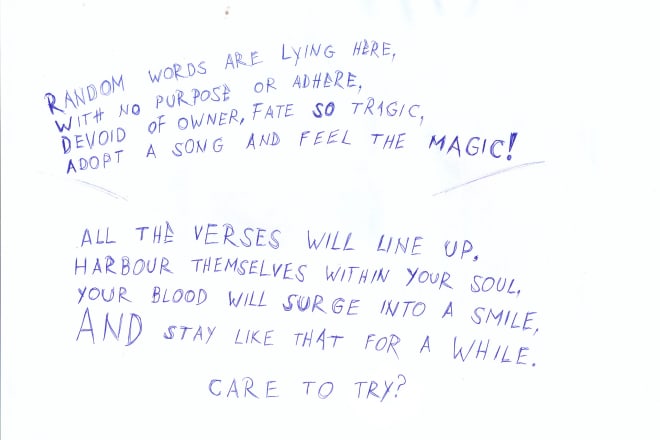 I will write original lyrics for your song