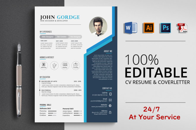 I will write, rewrite a professional resume, cover letter, and CV