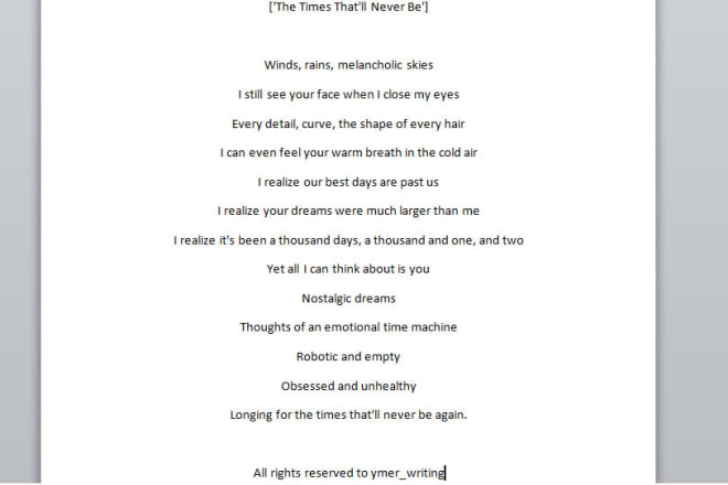 I will write you an intimate, personal poem about anything you want