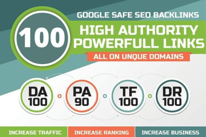 I will create 100 unique domain SEO backlinks on da100 tf100 sites