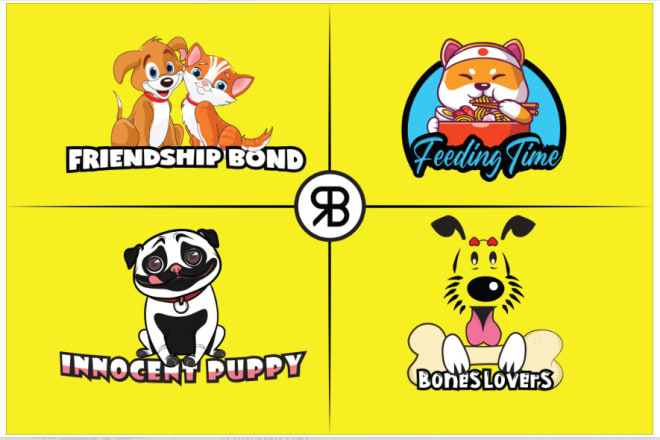 I will design cute cartoon pet, dog, cat or animal mascot logo