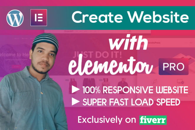 I will design wordpress website using elementor pro page builder
