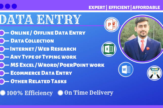 I will do data entry, internet research and typing jobs