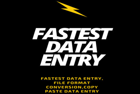 I will do fastest data entry and file format conversion