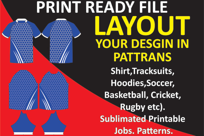 I will do your design into pattern for sublimation sports apparel