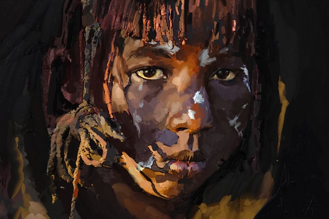 I will draw a digital, watercolor or oil painting in my style
