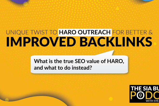 I will seo backlinks through outreach and haro