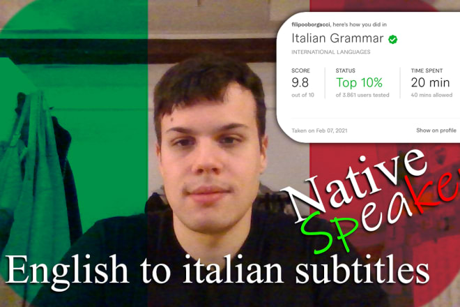 I will add italian subtitles to your video