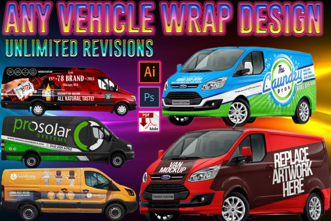I will artistically create truck, car and fantastic van wrap design