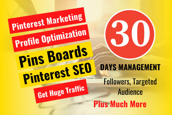 I will be pinterest marketing manager 30 days of profile management
