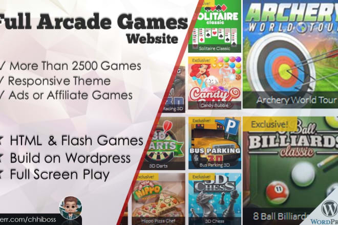 I will build full arcade games website on wordpress