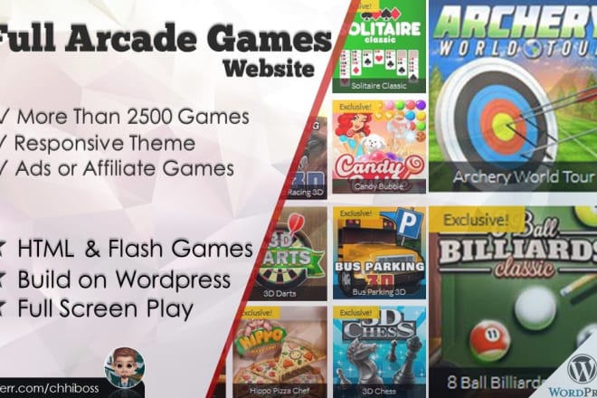 I will build full arcade games website on wordpress