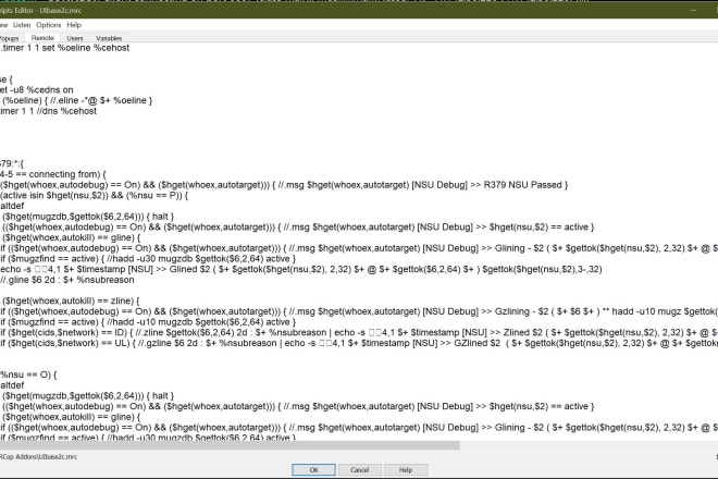 I will code scripts and addons for mirc
