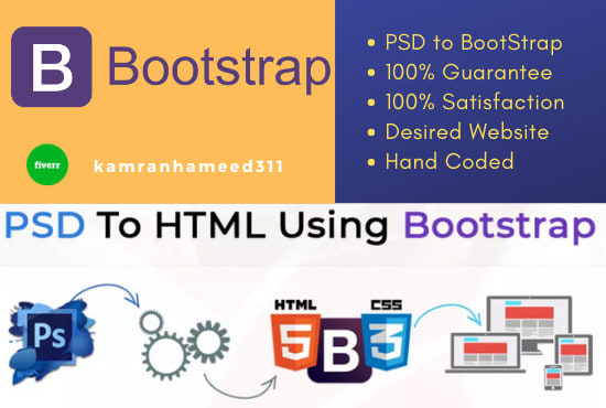 I will convert PSD to HTML, sketch to HTML responsive bootstrap