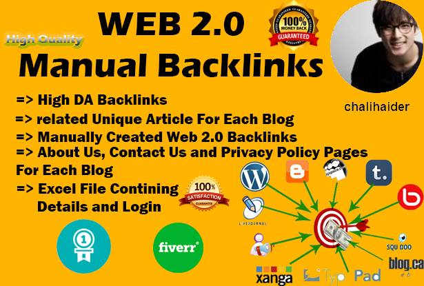I will create 10 manual web 2,0 buffer blog contextual backlinks with login details