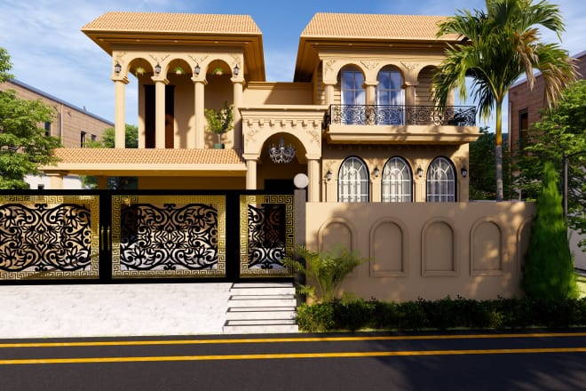 I will create 3d visualizations of exterior design and elevation