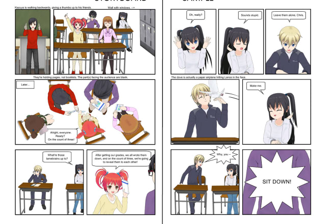 I will create a 3d comic or storyboard