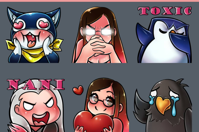 I will create adorable twitch emotes